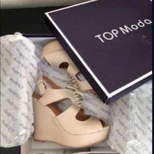 Nude Leather Foam Heels